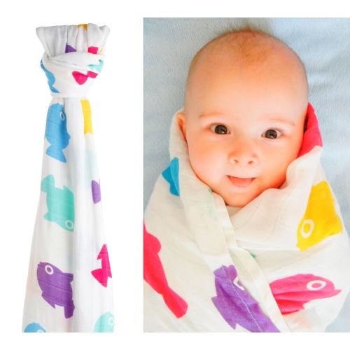  Cuski The Great Swandoodle Swaddle Blanket, Lucky Fish