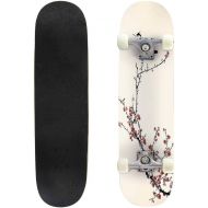 Cuskip floral background with tropical flowers, leaves and toucans vector Skateboard Complete Longboard 8 Layers Maple Decks Double Kick Concave Skate Board, Standard Tricks Skateboards O