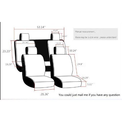  Custom Amooca Full Set 5 Seats Cover For Honda Accord LX 2010 ,HondaCRV2015 honda accord 2015 sedan ,2015 2016 Toyota RAV4(Chuck style Leatherette Airbag Compatible and Split Bench Ready