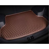 Custom Leather Car Rear Trunk Mat Waterproof Handmade Cargo Liner for Jaguar XF 2016-2018(Coffee)