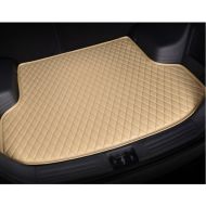 Custom Leather Car Rear Trunk Mat Waterproof Handmade Cargo Liner for Jaguar XF 2016-2018(Beige)