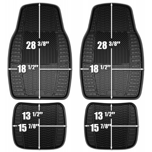  Custom Accessories Armor All 78848 Tan Rubber Interior Floor Mat, 4 Piece