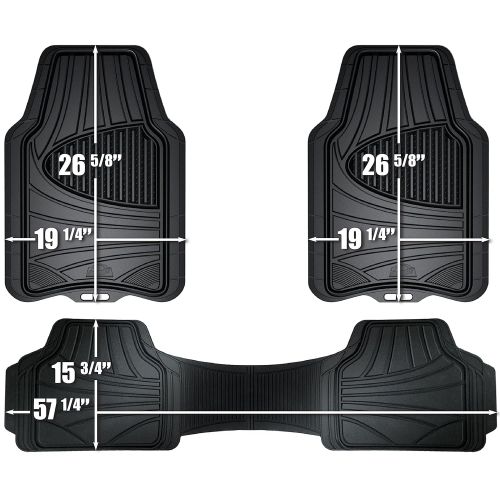  Custom Accessories Armor All 78843 3-Piece Black Full Coverage Rubber Floor Mat