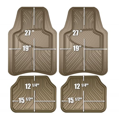  Custom Accessories Armor All 78897 4-Piece Tan Heavy Duty Rubber Floor Mat