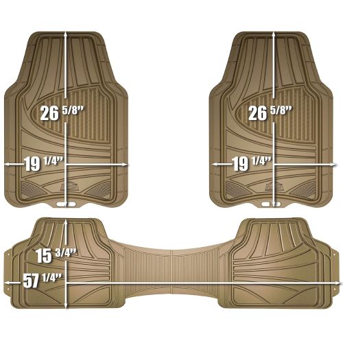  Custom Accessories Armor All 78897 4-Piece Tan Heavy Duty Rubber Floor Mat