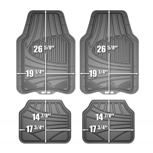  Custom Accessories Armor All 78841 4-Piece Grey All Season Rubber Floor Mat