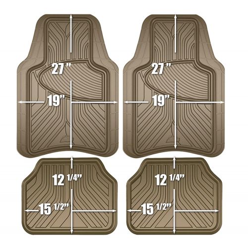  Custom Accessories Armor All 78841 4-Piece Grey All Season Rubber Floor Mat