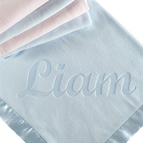  Custom Catch Large Personalized Baby Blanket (Pink) - 36x36 Inch, Satin Trim, Fleece