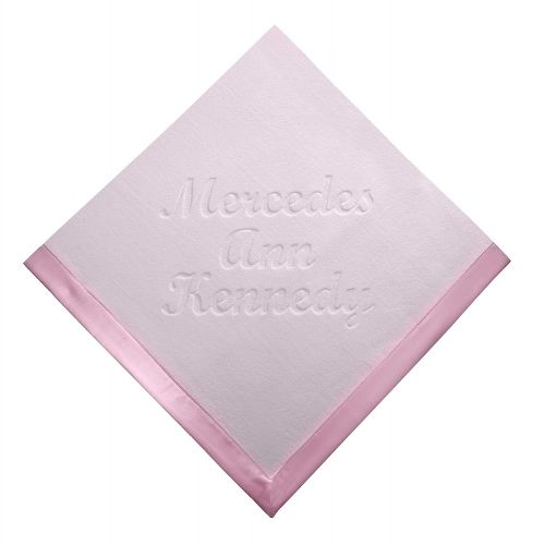  Custom Catch Large Personalized Baby Blanket (Pink) - 36x36 Inch, Satin Trim, Fleece