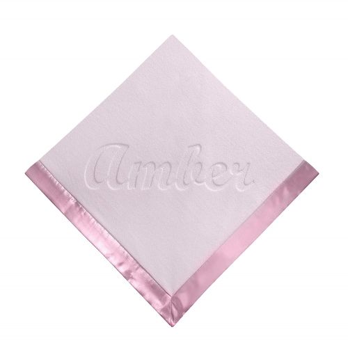  Custom Catch Large Personalized Baby Blanket (Pink) - 36x36 Inch, Satin Trim, Fleece