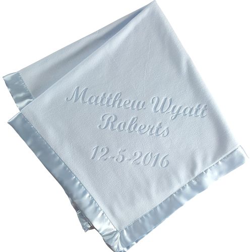  Custom Catch Large Personalized Baby Blanket (Pink) - 36x36 Inch, Satin Trim, Fleece