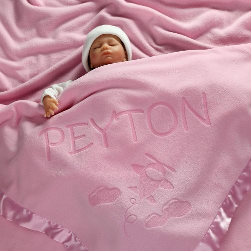  Custom Catch Personalized Airplane Baby Blanket Gifts - Large Custom Blankets, Boy Girls