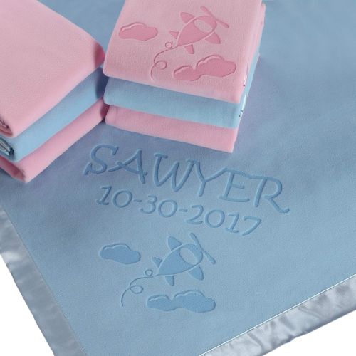 Custom Catch Personalized Airplane Baby Blanket Gifts - Large Custom Blankets, Boy Girls