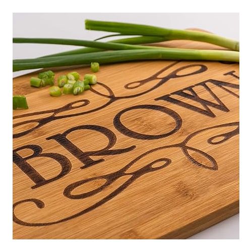  Custom Catch Personalized Cutting Board Wedding Gift - Durable Bamboo (Scroll)