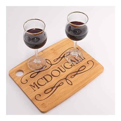  Custom Catch Personalized Cutting Board Wedding Gift - Durable Bamboo (Scroll)