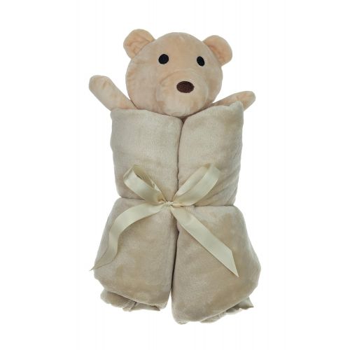  [아마존 핫딜]  [아마존핫딜]Custom Catch Large Ultra Plush Personalized Teddy Bear Blanket (Brown) with Satin Trim