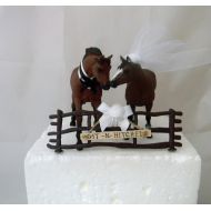 Custom Design Wedding Supplies by Suzanne Wedding Reception Rodeo Horses Hitched Sign Cake Topper