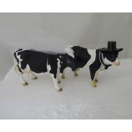 Custom Design Wedding by Suzanne Wedding Reception Party Dairy Farmer Holstein Cow and Bull Cake Topper