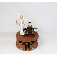 Custom Designed by Suzanne Wedding Party Reception ~Ball & Chain~ Camo Hunter Hunting Cake Topper