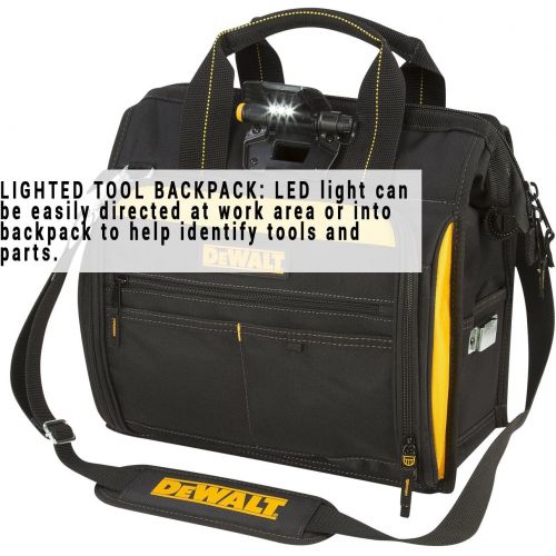  DEWALT DGL573 Lighted Technicians Tool Bag, 41 Pocket