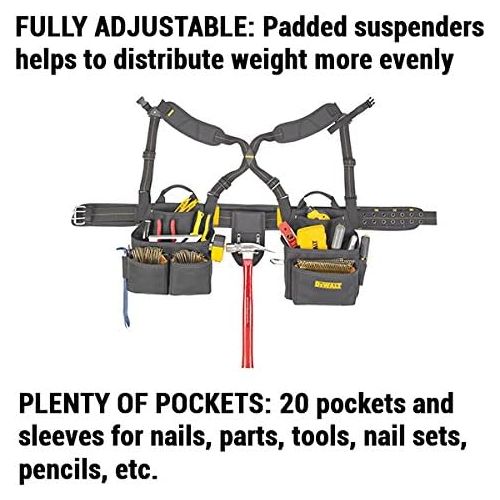  DEWALT DG5641 Framers Combo Apron with Suspenders, 20 Pocket