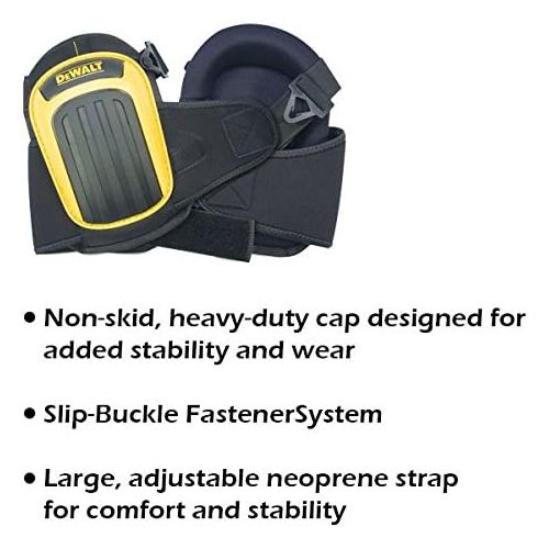  Custom Leathercraft DEWALT DG5204 Professional Kneepads with Layered Gel and Neoprene Fabric Liner