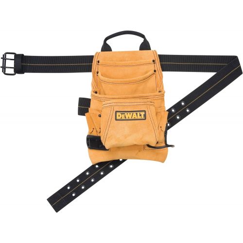  Custom Leathercraft DEWALT DG5333 Carpenters Suede Nail and Tool Bag, 10 Pocket