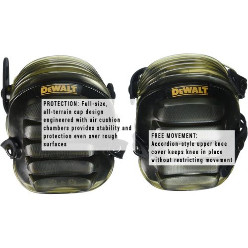  Custom Leathercraft DEWALT DG5217 All-Terrain Kneepads with Layered Gel Padding with Full Size, All Terrain Cap