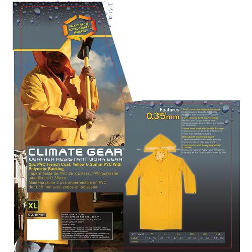  CLC Custom Leathercraft Rain Wear R105M .35 MM PVC Trench Coat, Medium