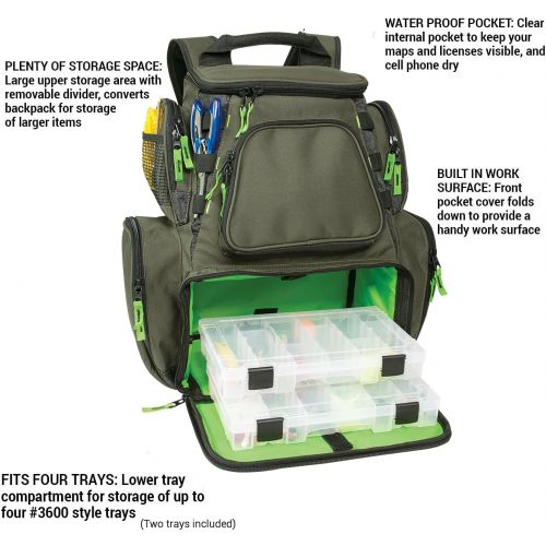  Custom Leathercraft Wild River CLC WT3606 Multi-Tackle Large Backpack with Two 3600 Style Trays