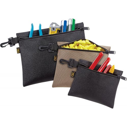 CLC Custom Leathercraft 1100 Multi-Purpose Clip-on Zippered Poly Bags, 3 Pack