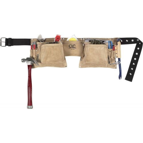  CLC Custom Leathercraft 527X Heavy Duty Top Grain Suede Construction Work Apron, 2 Hammer Loops, 12 Pocket