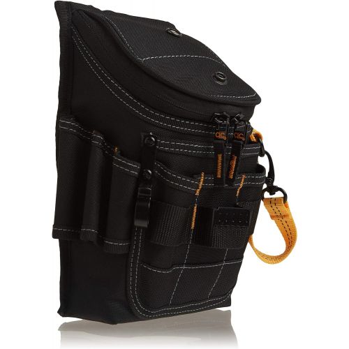 CLC Custom Leathercraft 1524 Ziptop Utility Pouch, Medium, Black, 11 Pockets