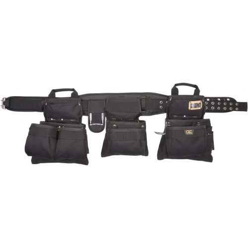  Custom Leathercraft Custom Leathercraft 5605 Professional Carpenters Combo Tool Belt, Black with 18 Pockets