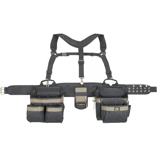  CLC Custom Leathercraft 1614 20 Pocket, Heavy Duty Framers 5-Piece Comfortlift Combo Tool Belt System