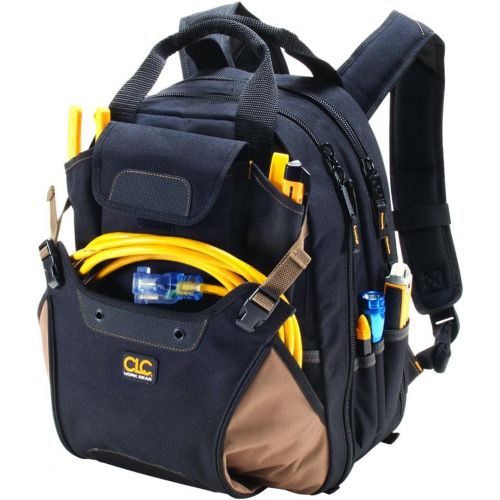  Custom Leathercraft CLC 1134 Carpenters Tool Backpack with 44 Pockets and Padded Back Support