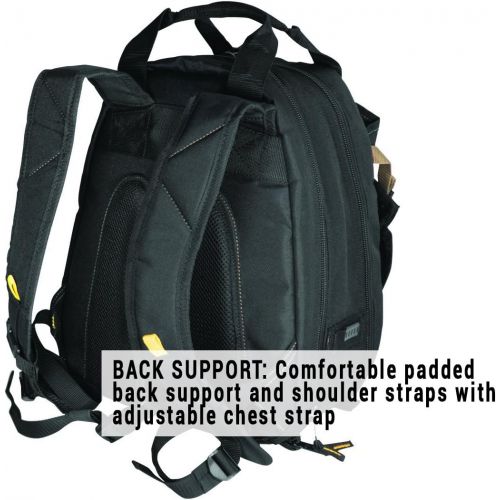  Custom Leathercraft CLC 1134 Carpenters Tool Backpack with 44 Pockets and Padded Back Support