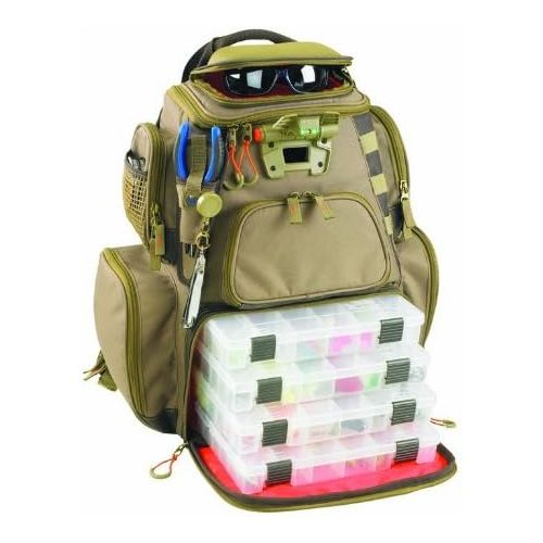  Custom Leathercraft Wild River by CLC WT3604 Tackle Tek Nomad Lighted Backpack with Four PT3600 Trays