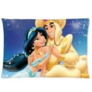 Custom pillow case Aladdin Princess Jasmine Custom Zippered Designed Pillow Case 20 x 30