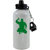 CustomGiftsNow Personalized Custom Ninja Aluminum White Finish 20 Ounce Sport Water Bottle, 2 Lids Customizable