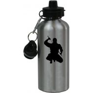 CustomGiftsNow Personalized Custom Ninja Aluminum Silver Finish 20 Ounce Water Bottle Customizable