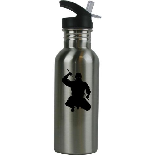  CustomGiftsNow Personalized Custom Ninja Stainless Steel Water Bottle with Straw Top 20 Ounce Sport Water Bottle Customizable
