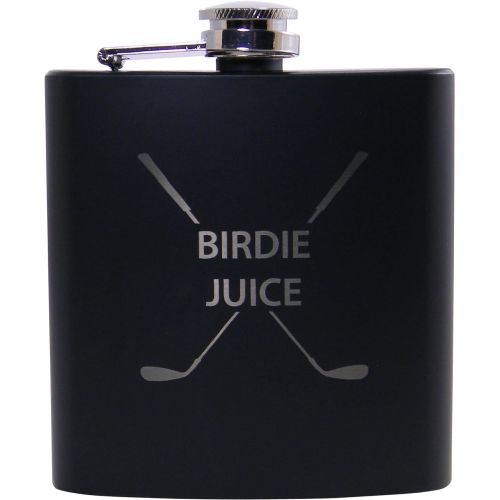  [아마존베스트]CustomGiftsNow Birdie Juice 6oz Flask - Great Gift for A Golfer, Fathers Day, Birthday, or Christmas Gift (Black)