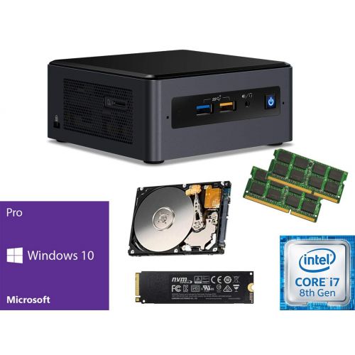  CustomTechSales Intel NUC NUC8i7BEH Mini PC 8th Generation Intel Core i7-8559U, 512GB NVMe M.2 SSD, 2TB Hard Drive, 16GB RAM Windows 10 Pro Installed & Configured