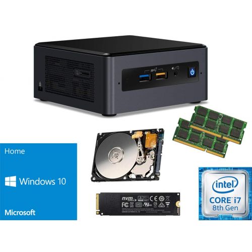  CustomTechSales Intel NUC NUC8i7BEH Mini PC 8th Generation Intel Core i7-8559U, 1TB NVMe M.2 SSD, 1TB Hard Drive, 8GB RAM Windows 10 Home Installed & Configured