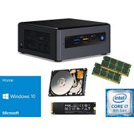 CustomTechSales Intel NUC NUC8i7BEH Mini PC 8th Generation Intel Core i7-8559U, 512GB NVMe M.2 SSD, 1TB Hard Drive, 32GB RAM Windows 10 Home Installed & Configured