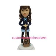 CustombobbleheadsArt Pure Handmade Custom Musical Instrument Guitar Player Bobbleheads with High-grade Polymer Clay Bobble head Cake Topper Dolls DIY