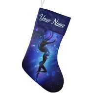 customjoy Dancing Girl Personalized Christmas Stocking with Name Xmas Tree Fireplace Hanging Decoration Gift 17.52.7.87 Inch