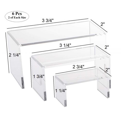  CuteBox 12 Piece Set - Clear Acrylic Display Risers, Acrylic Clear Riser Sets Display Stand