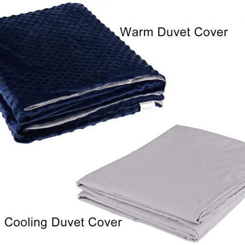  [아마존핫딜][아마존 핫딜] CuteKing Weighted Blanket 3 Pieces Set 80x87 Inches for Queen or King Size Bed, 25lbs for Individual or Couple Weighing More Than 200lbs, 1 Heavy Blanket 2 Duvet Covers for Hot or